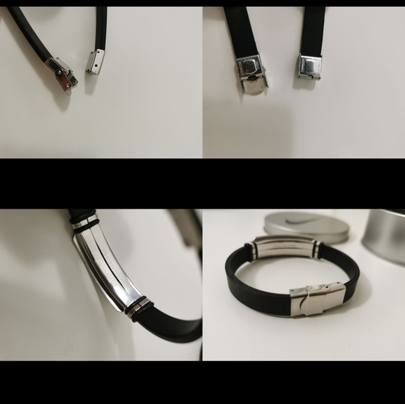 Nike Men's Silicone Rubber Bracelet With Silver Metal Container - Picture 3 of 4